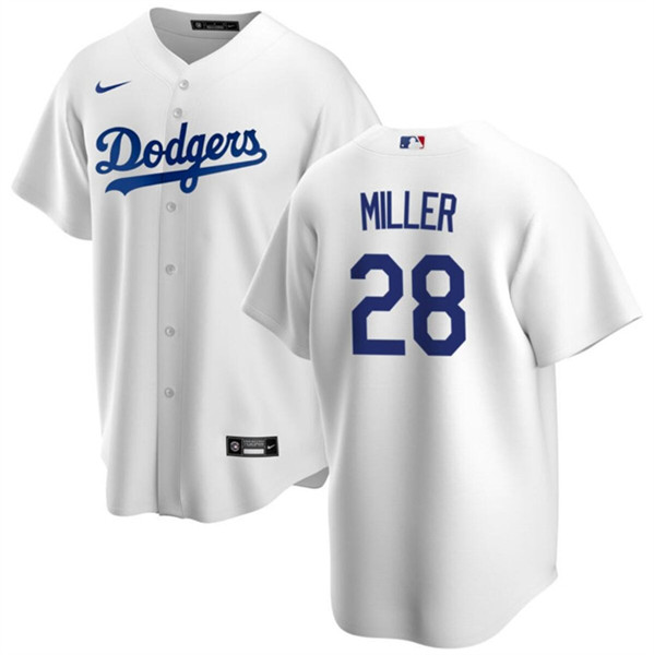 Los Angeles Dodgers #28 Bobby Miller White Cool Base Stitched Jersey - Click Image to Close